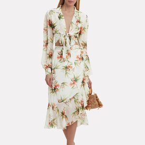 PATBO NWT Wrap Skirt and Top White Floral - Size L